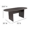 Flash Furniture Oval 35" X 72" X 29.5", Laminate Top, Grey BLN-6GCGRY2286-BK-GG